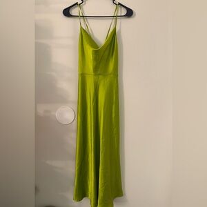 Forever 21 Lime Green Satin Dress